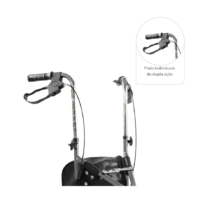 Andador Dobrável 3 Rodas D11 Suporta até 100 kg Dellamed Andador Dobrável 3 Rodas D11 Suporta até 100 kg Dellamed