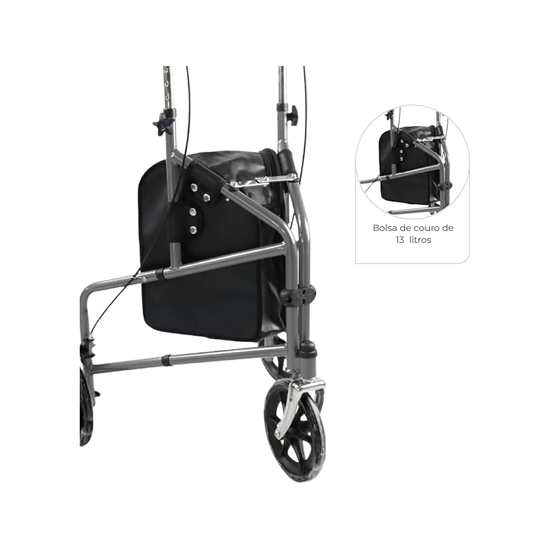 Andador Dobrável 3 Rodas D11 Suporta até 100 kg Dellamed Andador Dobrável 3 Rodas D11 Suporta até 100 kg Dellamed