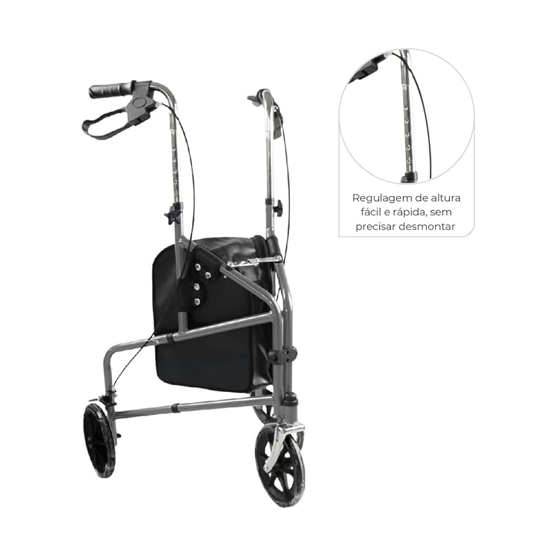 Andador Dobrável 3 Rodas D11 Suporta até 100 kg Dellamed Andador Dobrável 3 Rodas D11 Suporta até 100 kg Dellamed